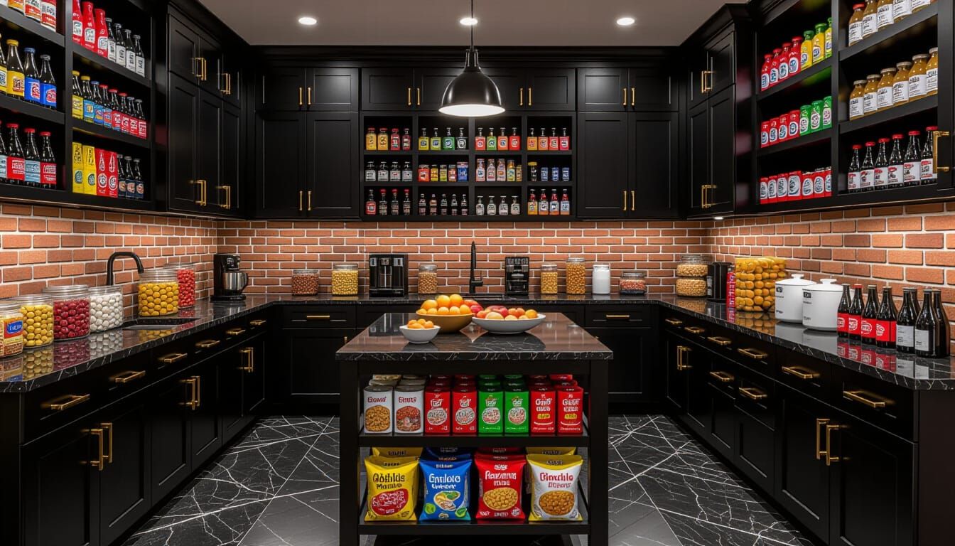 Victorian Storage Room with Island and Ample Provisions