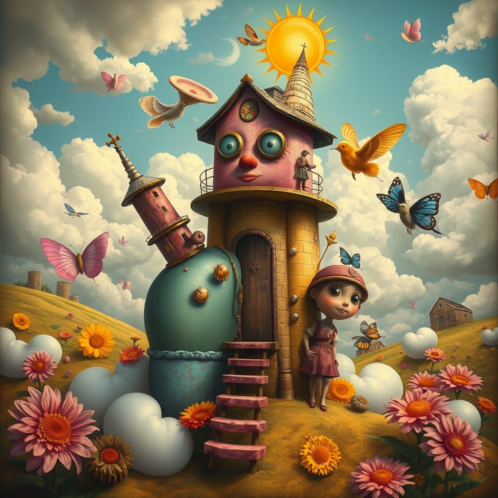 Surreal Dreamlike Scene in Vibrant Colors