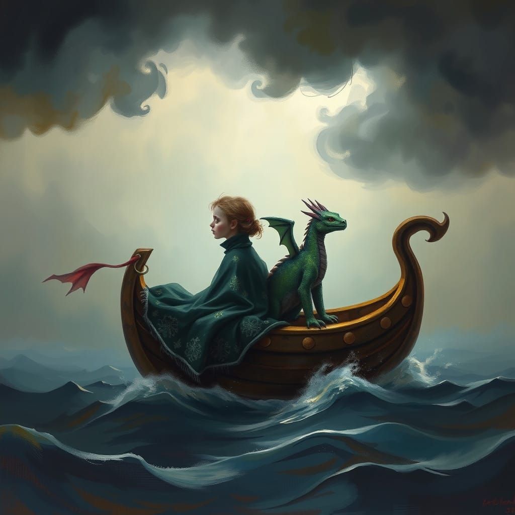 a girl and her pet dragon