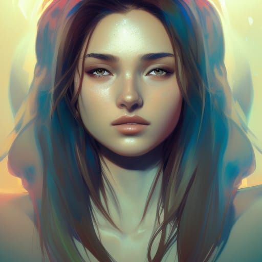 Detailed Portrait of a Woman in Art Nouveau Style