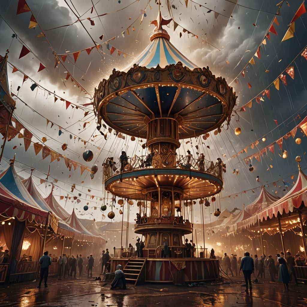 Extravagant Heart Blows Up in Hurricane Circus Tent