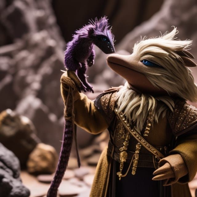 Dark Crystal: Puppets Mining Crystals in Fantasy Mine