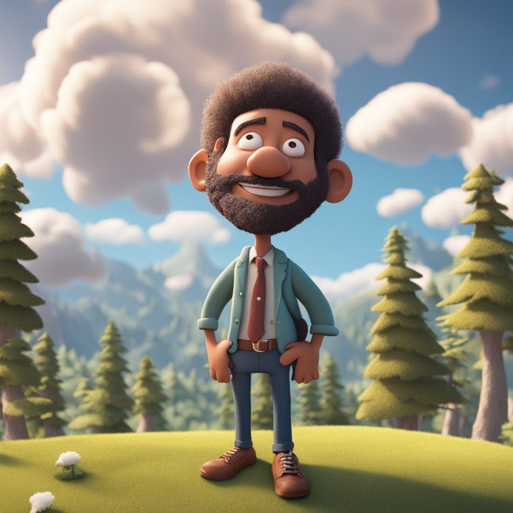 Whimsical Bob Ross Bobblehead Masterpiece