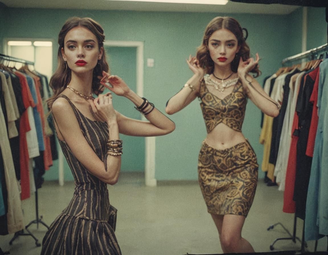 Girls Choose Fashion Clothes in Cinematic Style