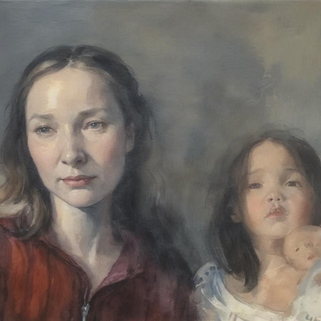 Pregnant Woman with Rose: Watercolor Masterpiece