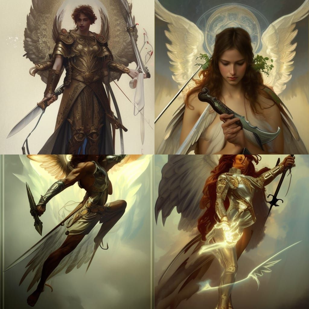 Archangel Michael in Heaven: Detailed Concept Art