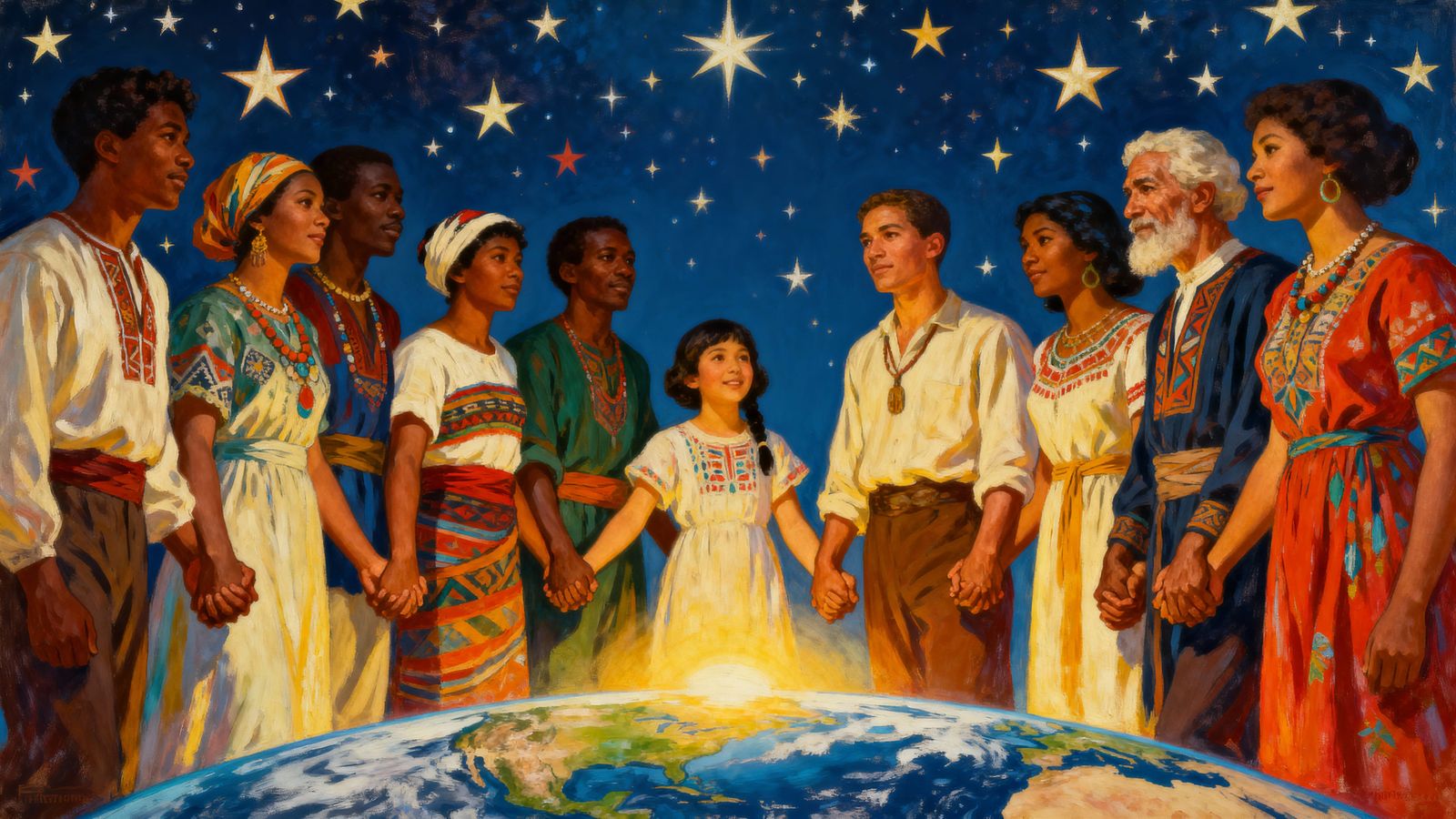 Global Unity and Hope in Painterly Style