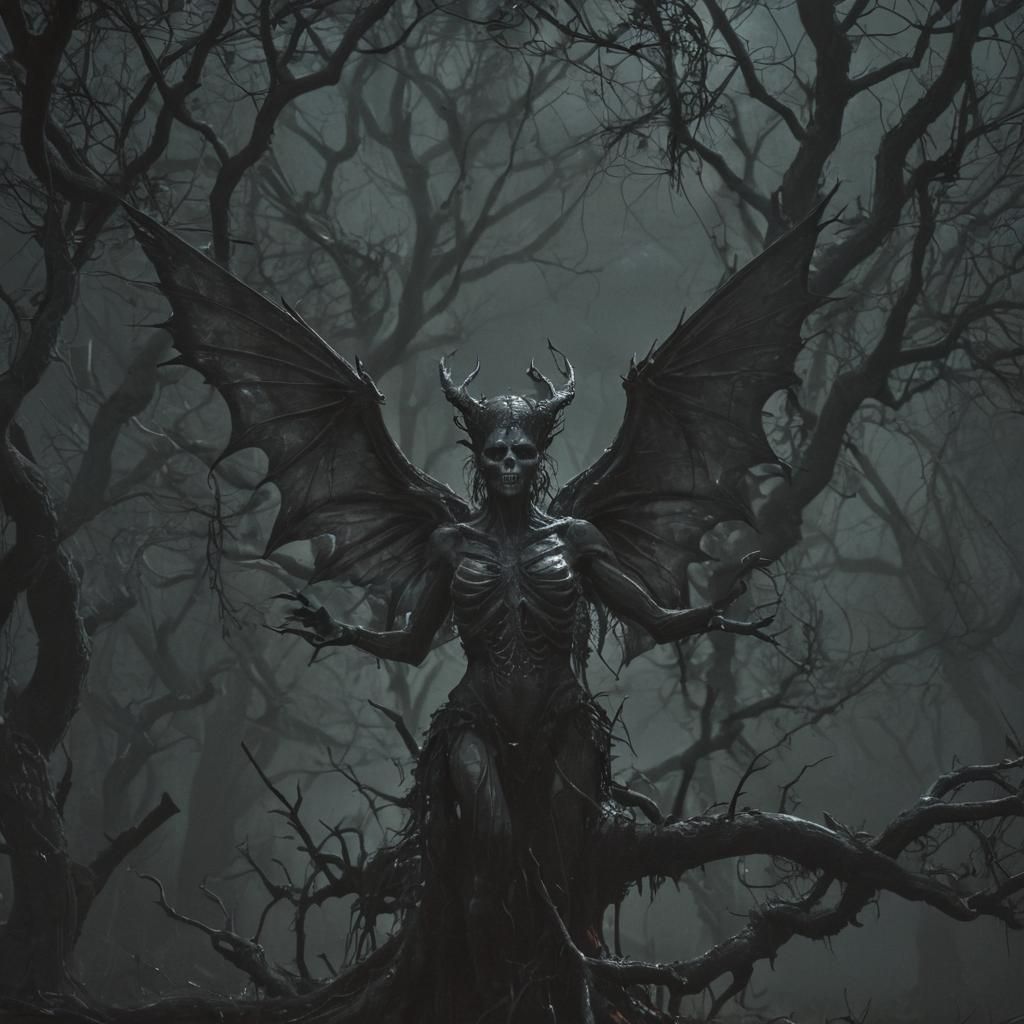 Eerie Halloween Fairies in a Dark Enchanted Forest