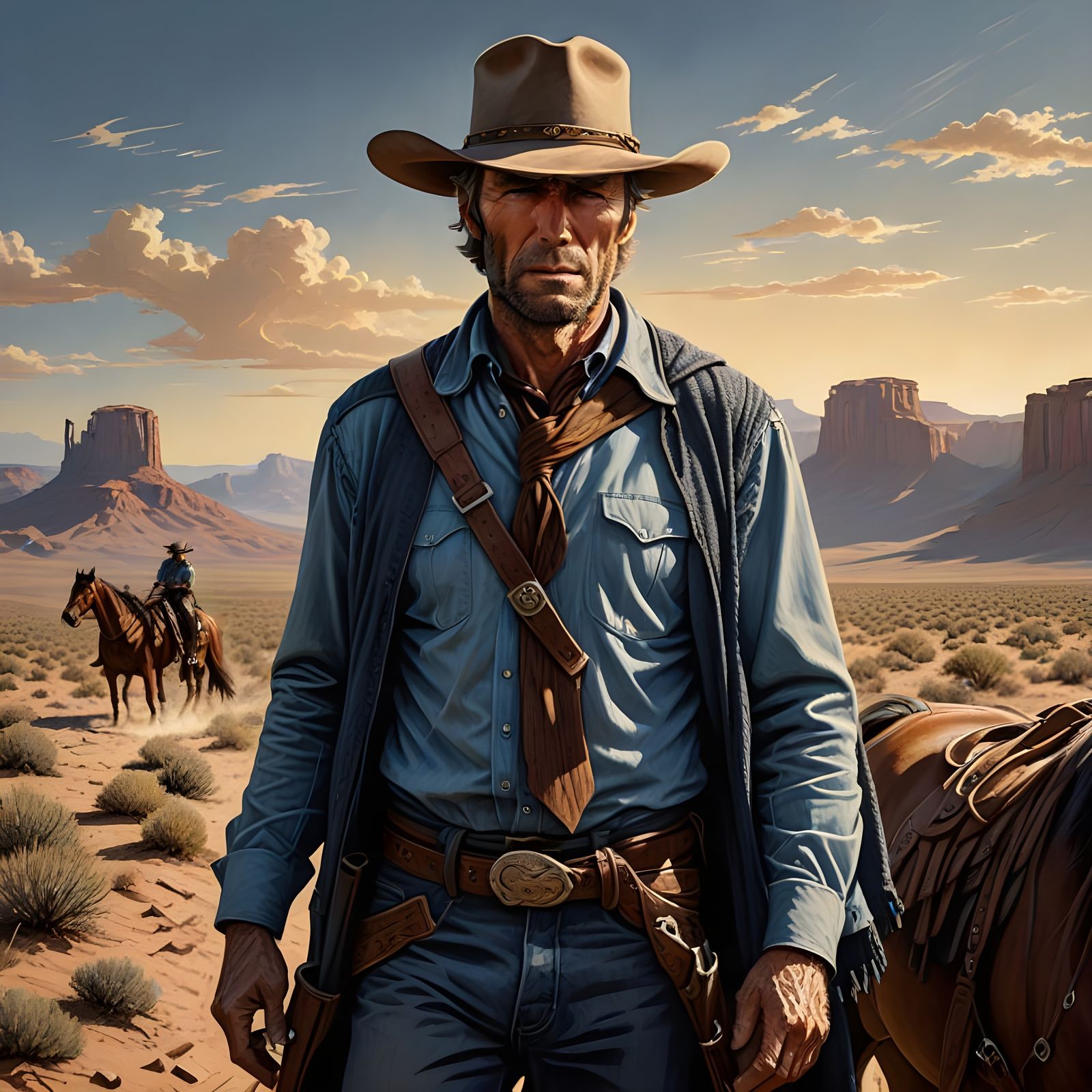 Clint Eastwood as The Man with No Name in Classic Spaghetti ...