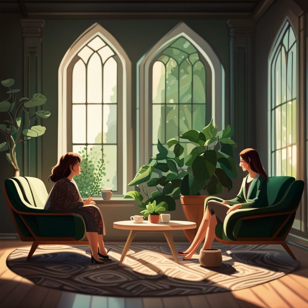 Women in Armchairs: Digital Matte Painting