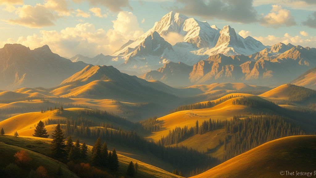 Romantic Fantasy Landscape Inspired by Hudson River School