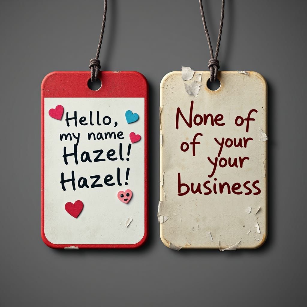 Contrasting Name Tag in Fantasy Concept Art Style