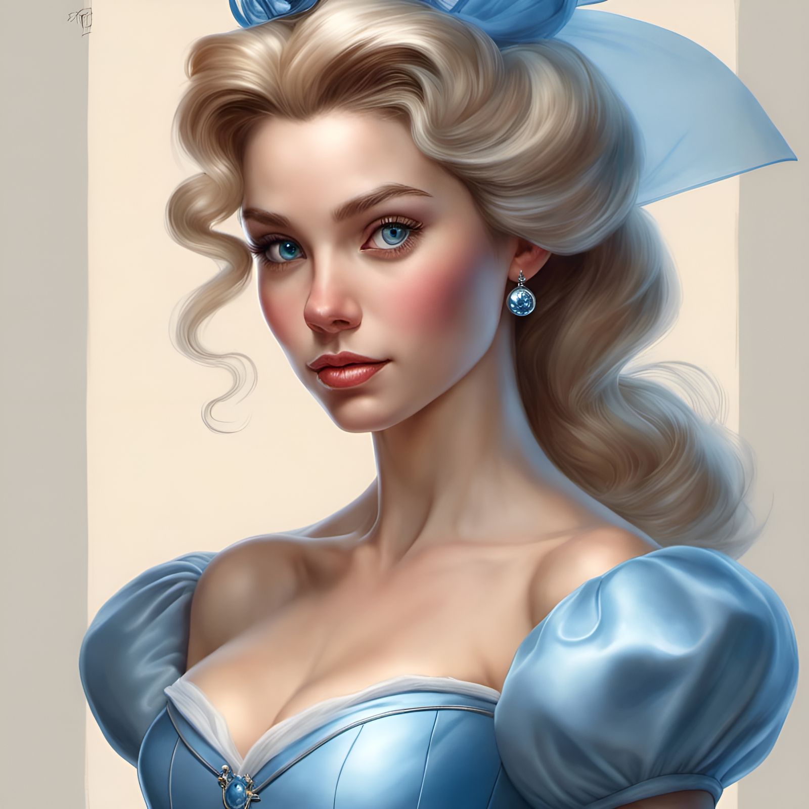 Hyperrealistic Portrait of Cinderella in Digital Art Style