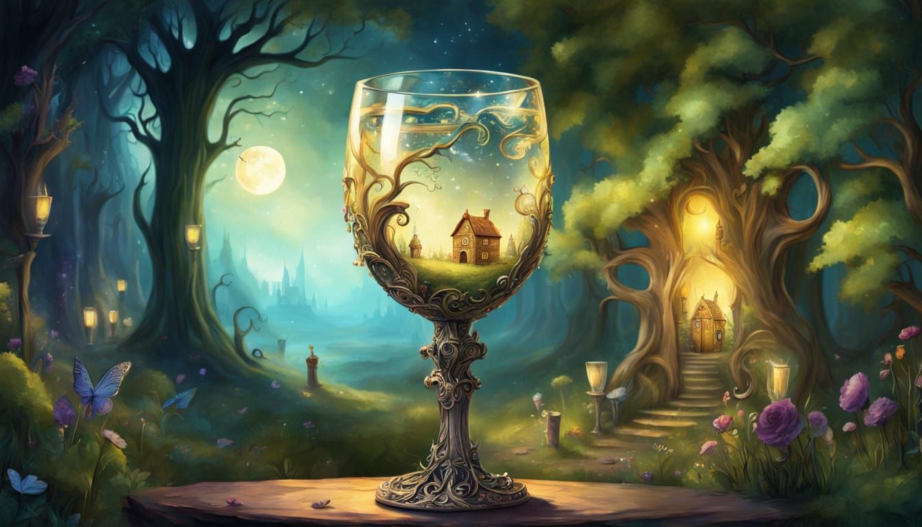 Whimsical Fantasy Goblet in Elegant Setting