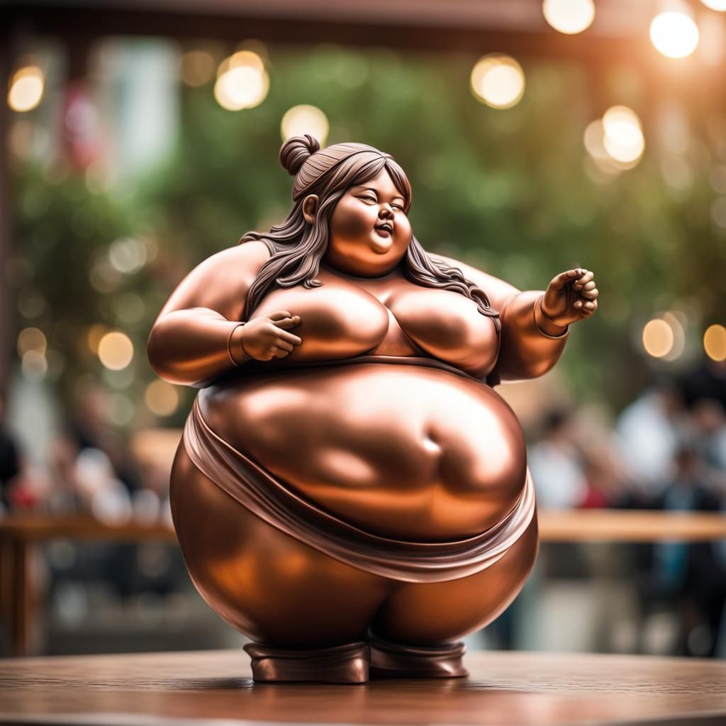 Copper Anime Girl Statue: Professional Photography