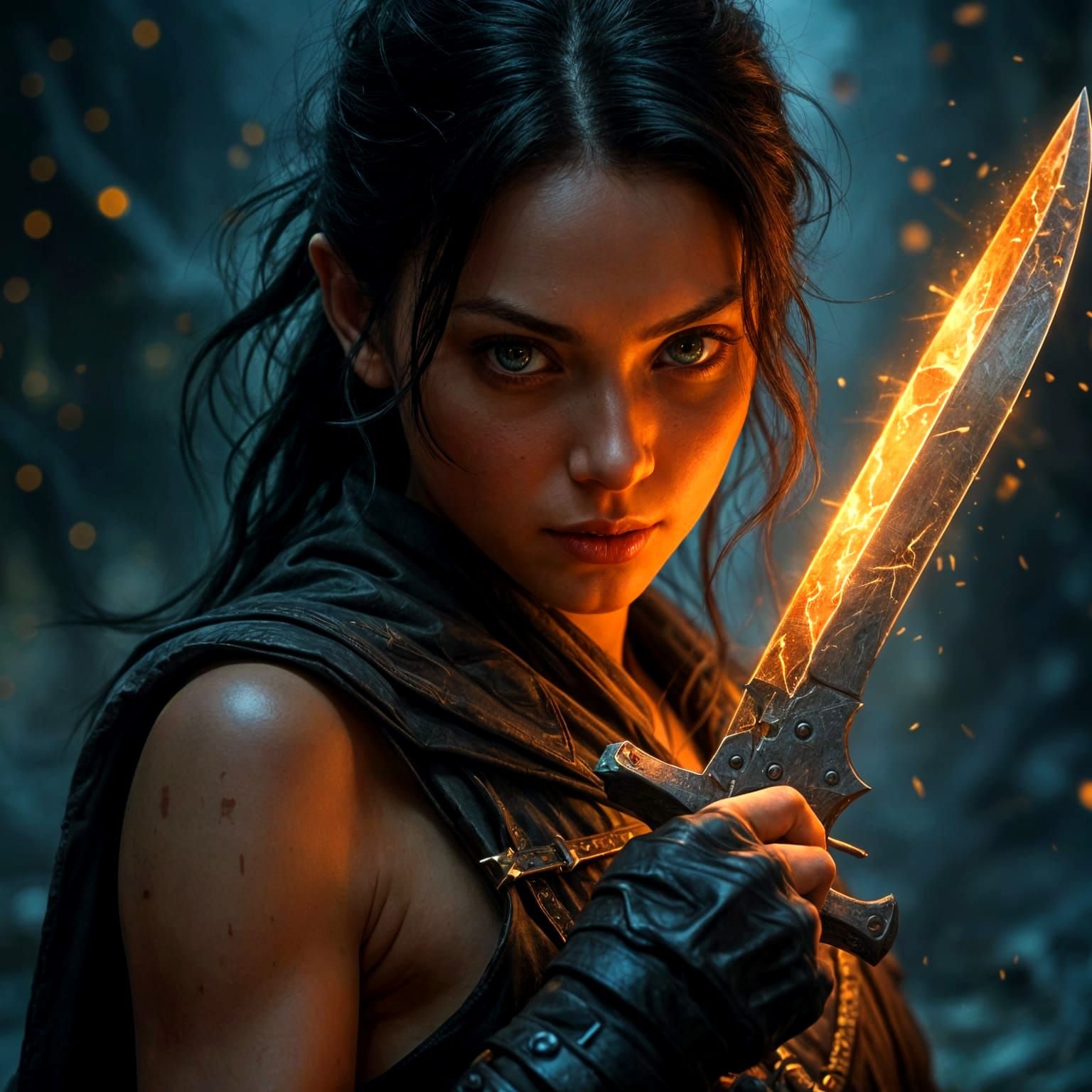 Dark Fantasy Warrior in Stunning Realistic Style