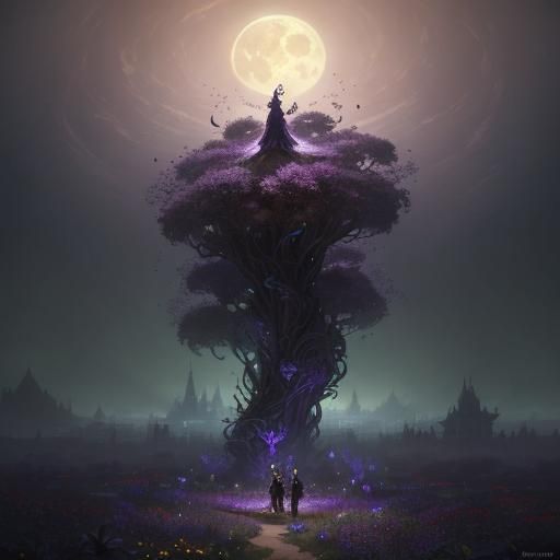 Moonlit Garden: Dancing Humans and Mating Animals