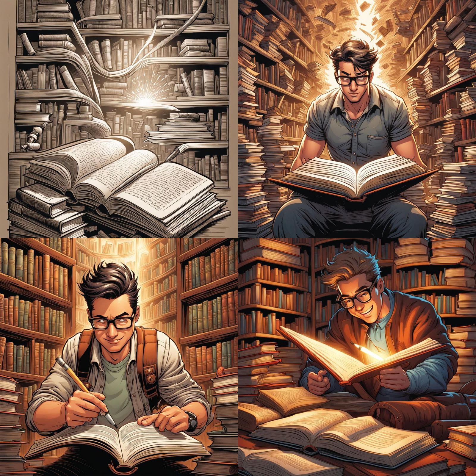 Student Speed Reading, Comic Book Art Style