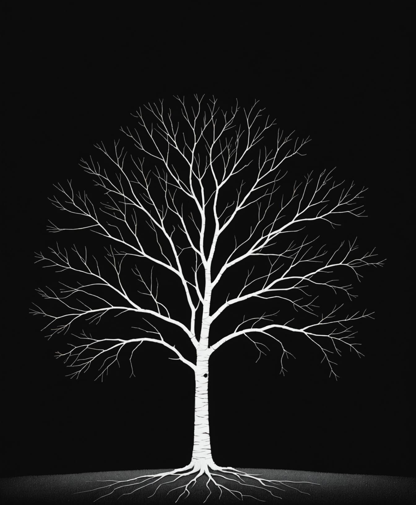 Lonely Tree in Darkness