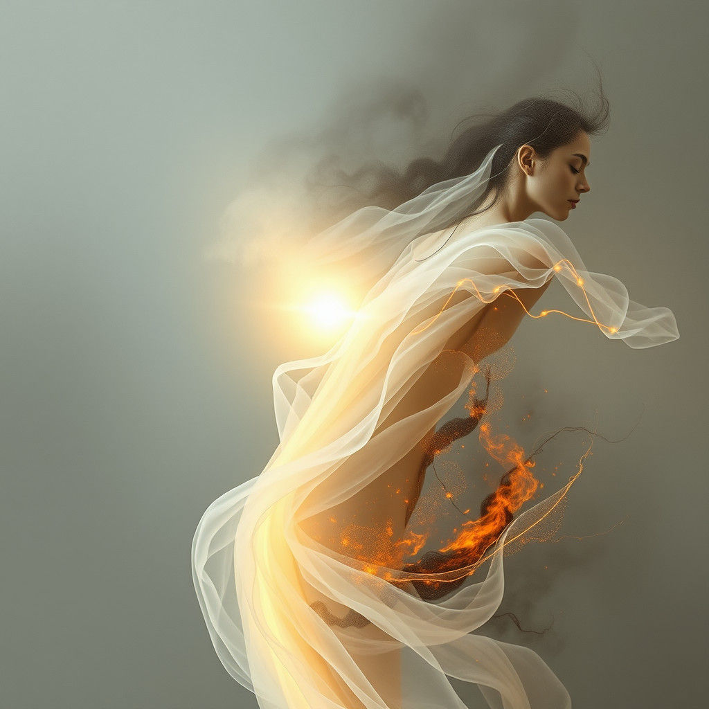 Ethereal Spirit Emerges from Glowing Essence