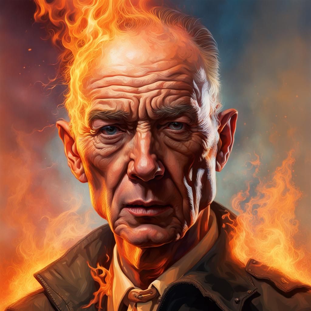 Oppenheimer Burning: Hyperrealistic Concept Art