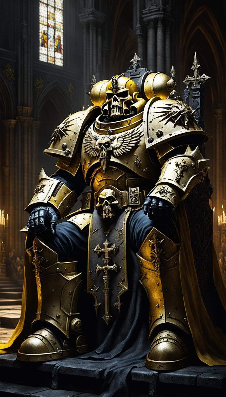 Golden Legion Space Marine on Throne