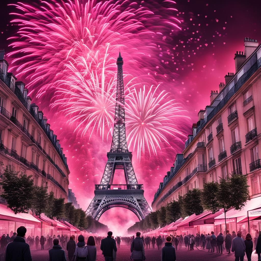 Time for a pink firework in Paris!