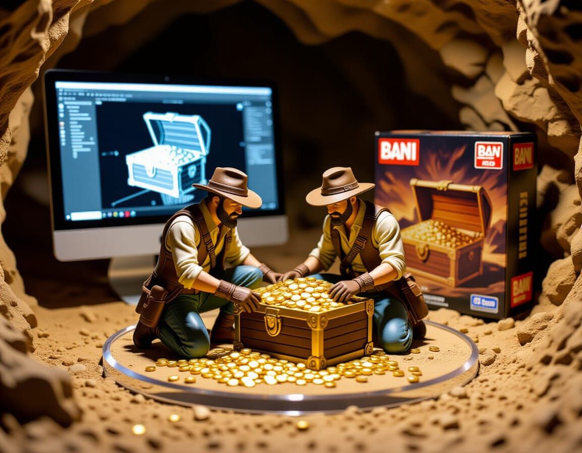 Treasure Hunters Figure with ZBrush Wireframe