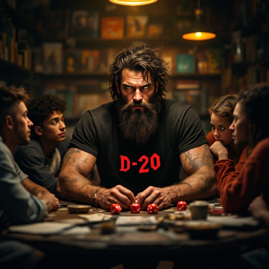 War God of Dungeons Masters in Epic Comic Book Style