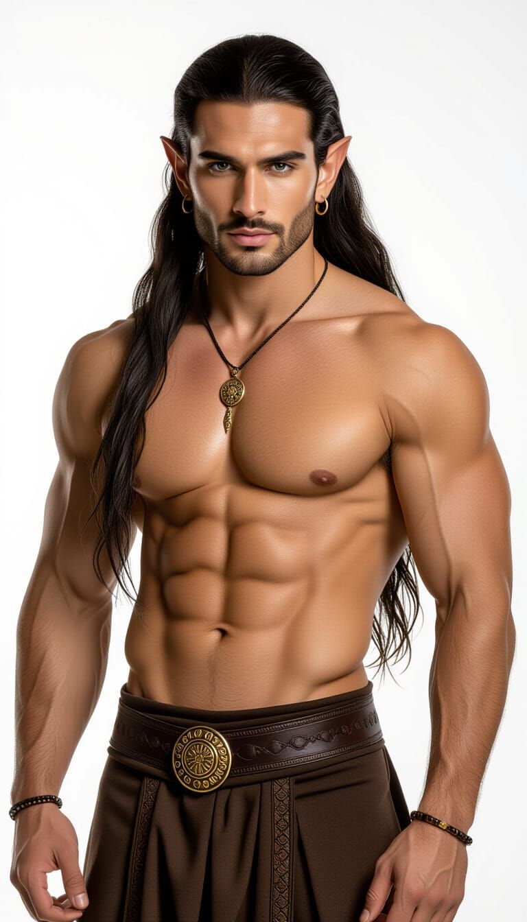 Handsome Persian Djinn with Muscular Build, Photorealistic