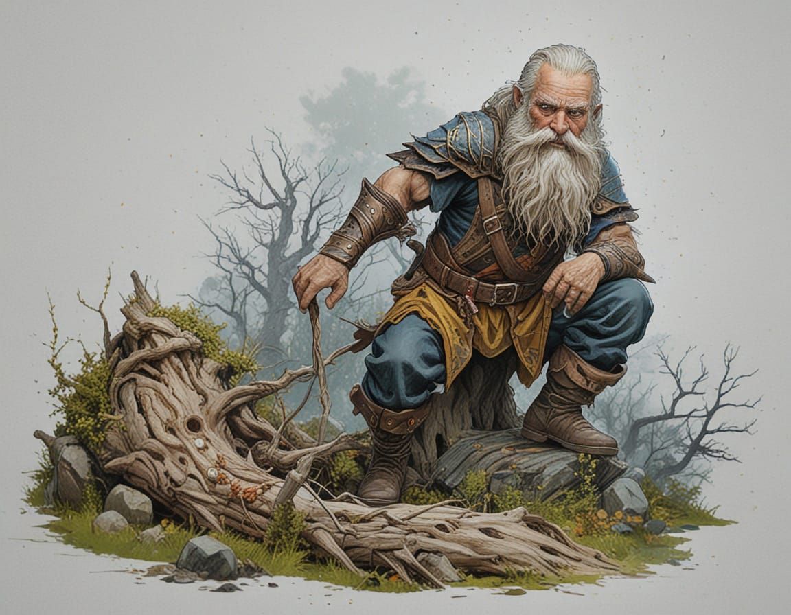 Fantasy Dwarf in Hyperrealistic Art Style