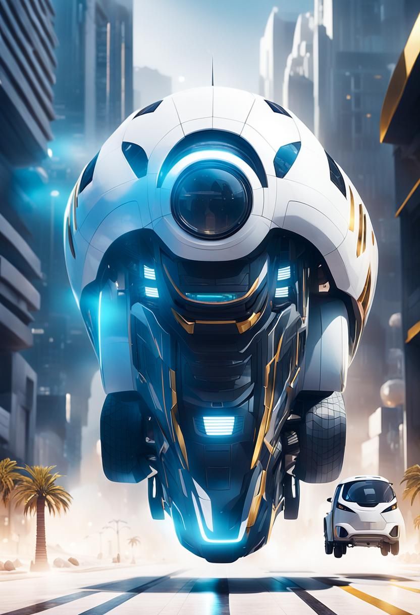 Futuristic Building with Black and Gold Elements