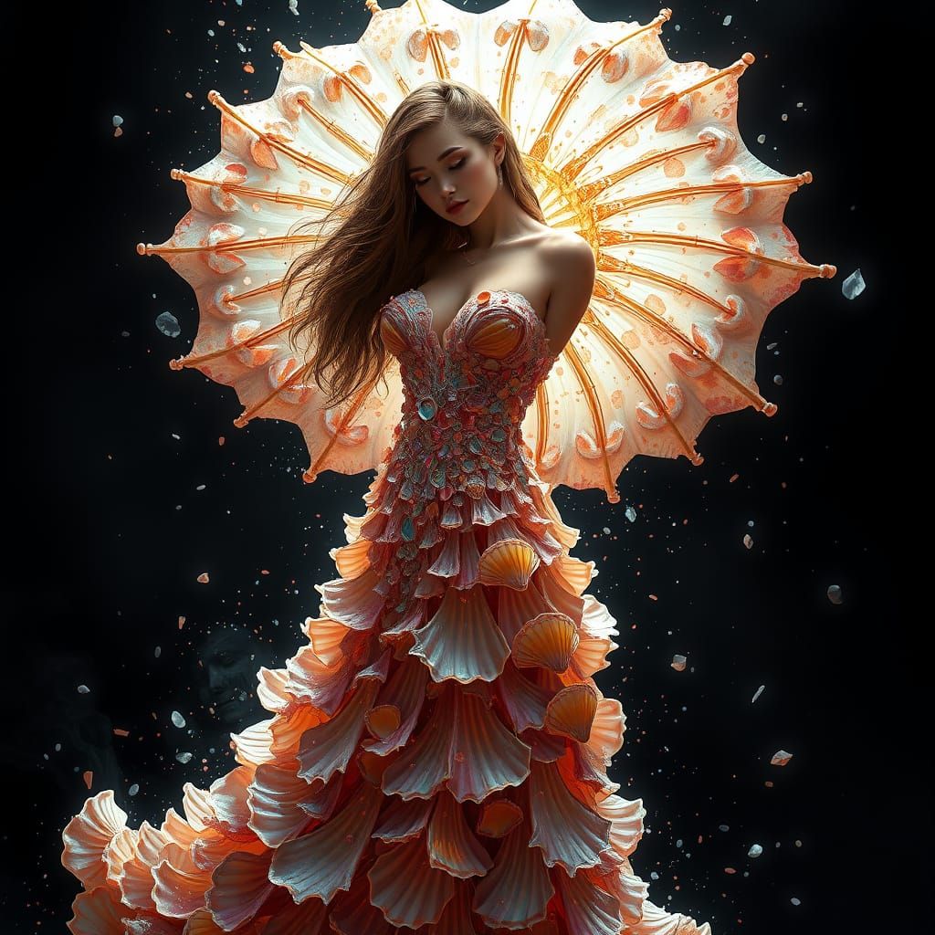 Dress in Vibrant Triadic Colors Concept Art