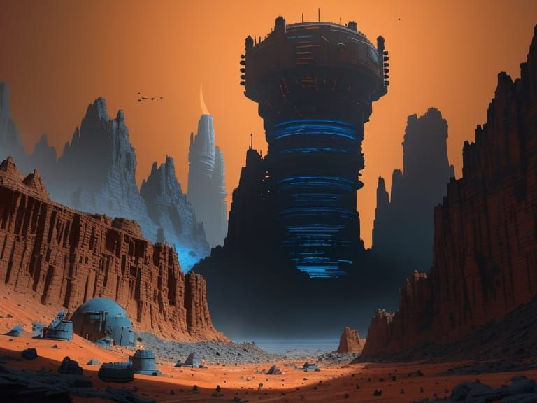 Underground Mars Colony Concept Art