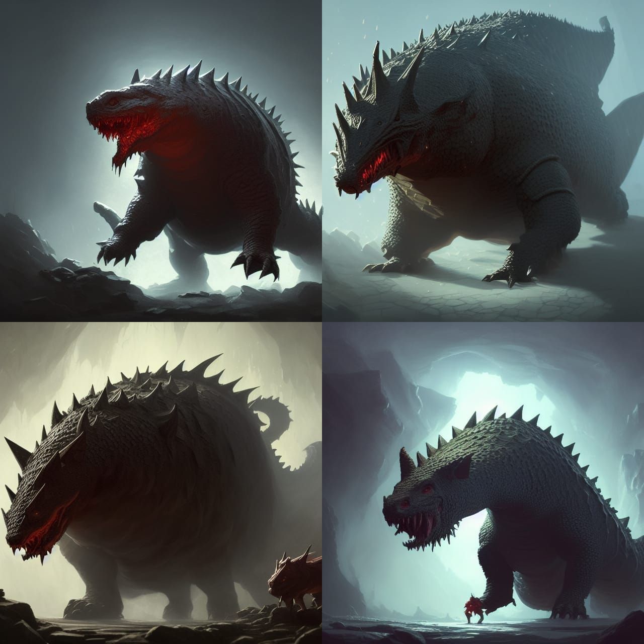 Tarasque in Dark Fantasy Style, Splash Screen Art