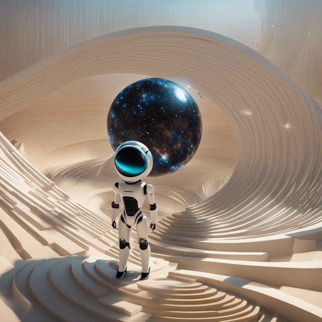 Robotic Loner in Cosmic Opera, by Flóra Borsi