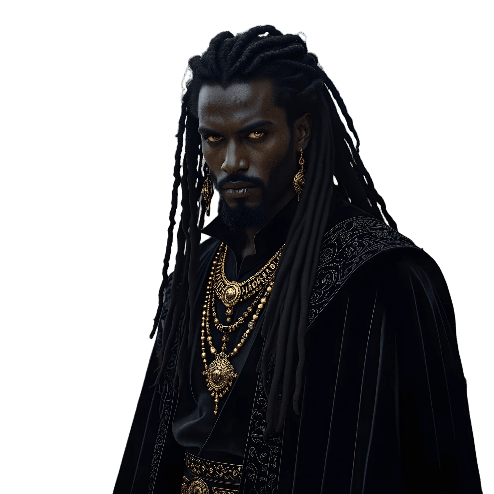 Gothic African Vampire Lord in Ancient Castle