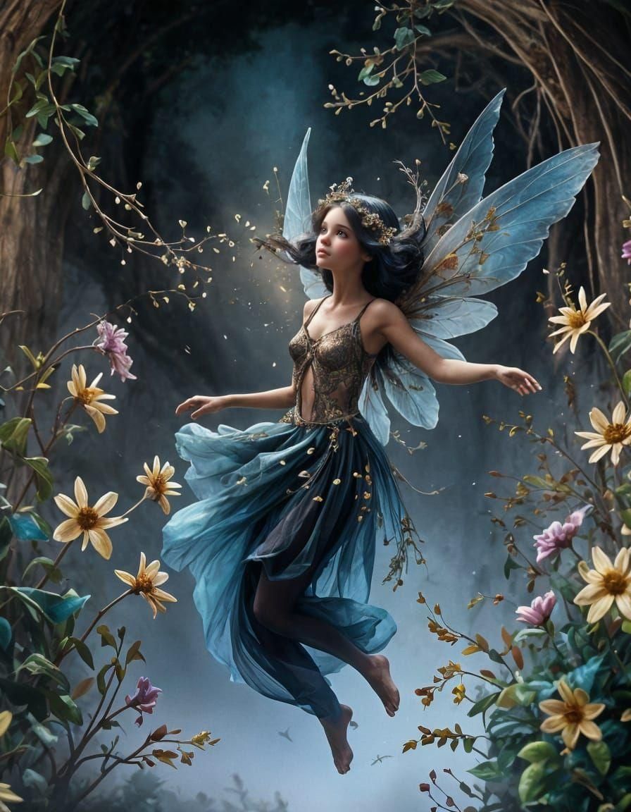 Fairy dancing in spring