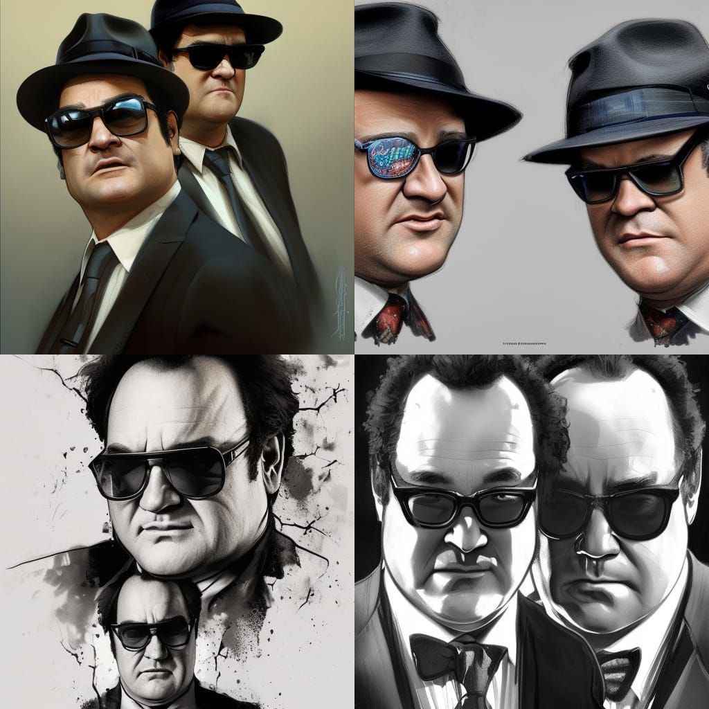 Dynamic Portrait of Two Men in Suits