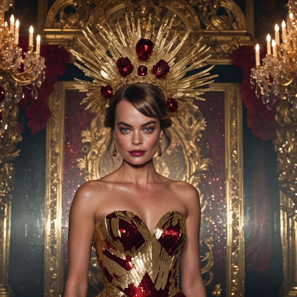 Baroque Portrait of Woman in Gold Gown