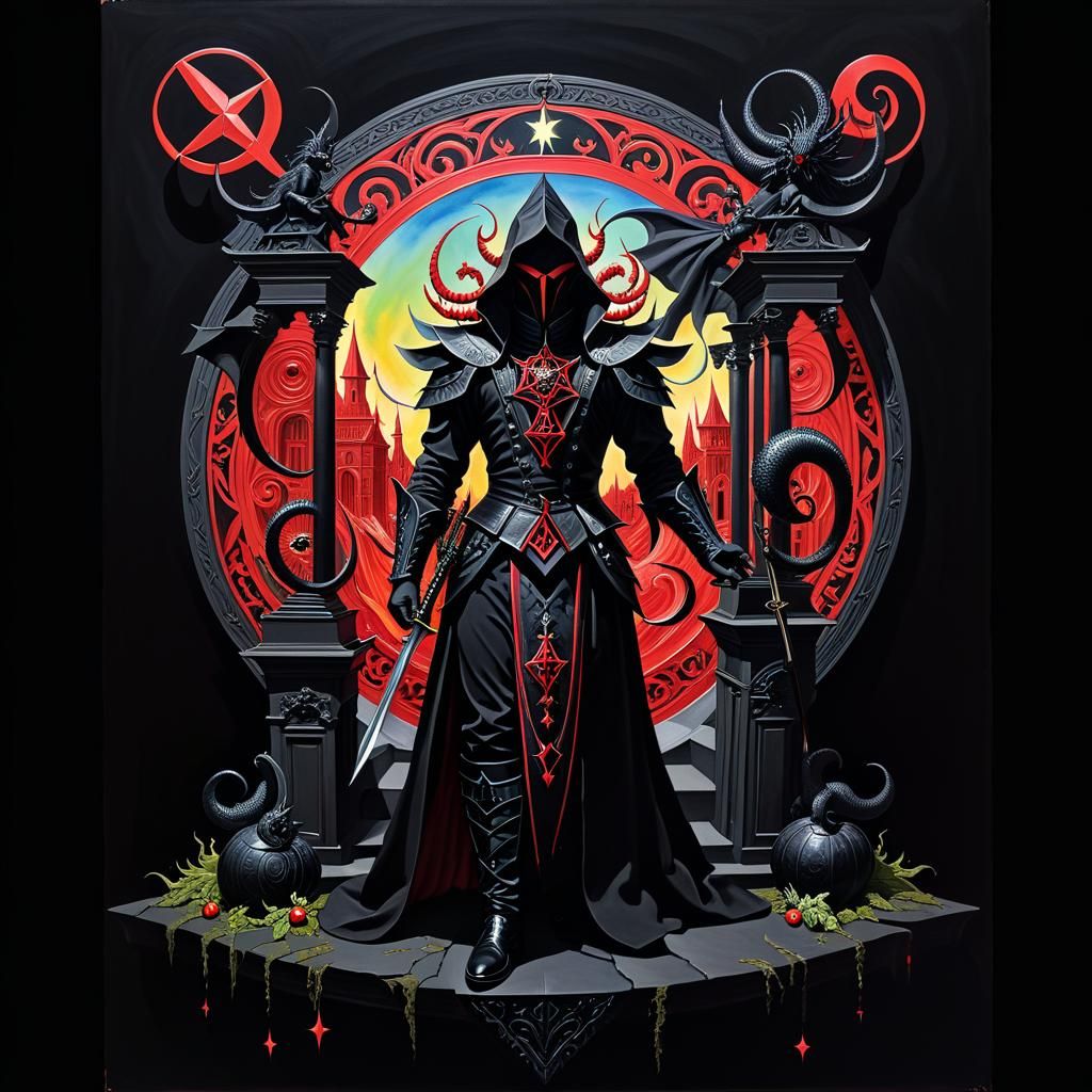 Surreal Sumerian Mystic Unleashes Dark Magic