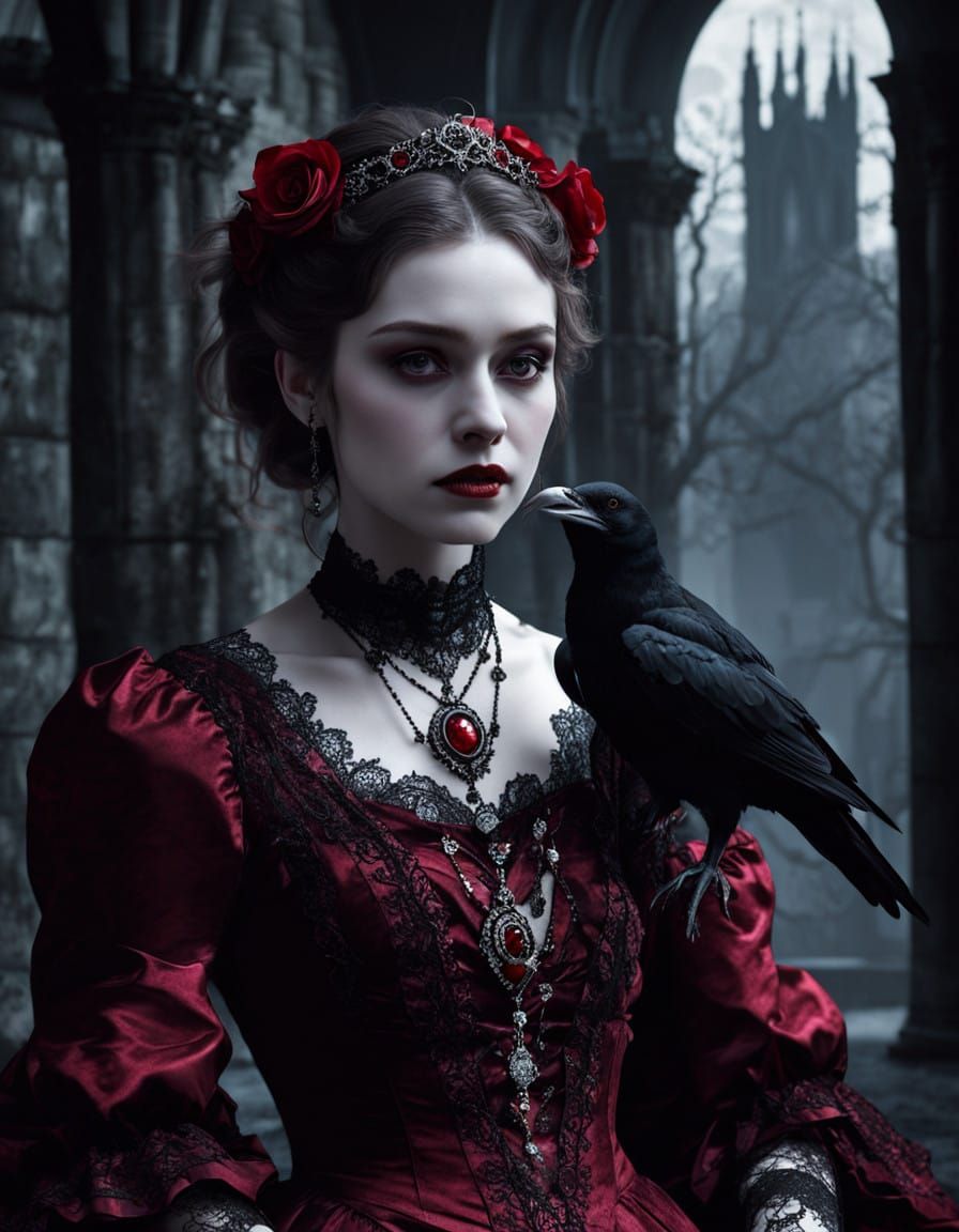 Ethereal Vampire Maiden in Gothic Romance