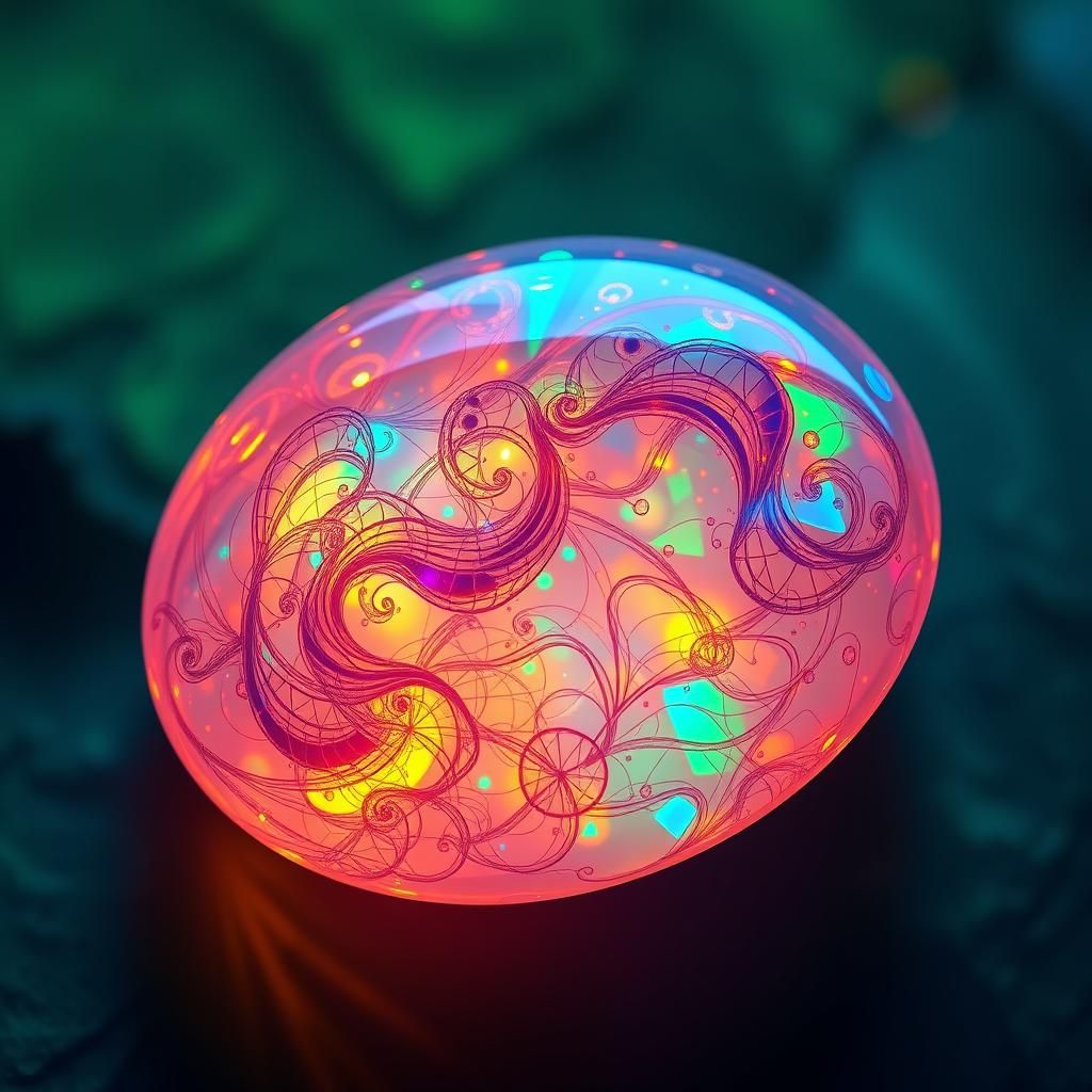 Iridescent Opal Snake Skin with Zentangle Patterns