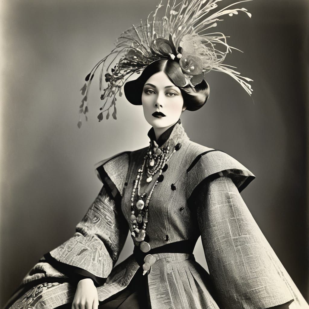Avant Garde Fashion: Woman in Unique Attire