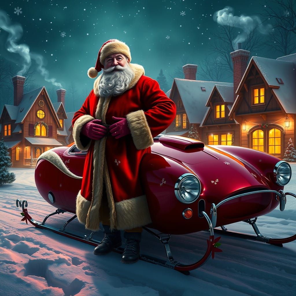 Crimson Santa AC Cobra Sled Concept in Winter Wonderland