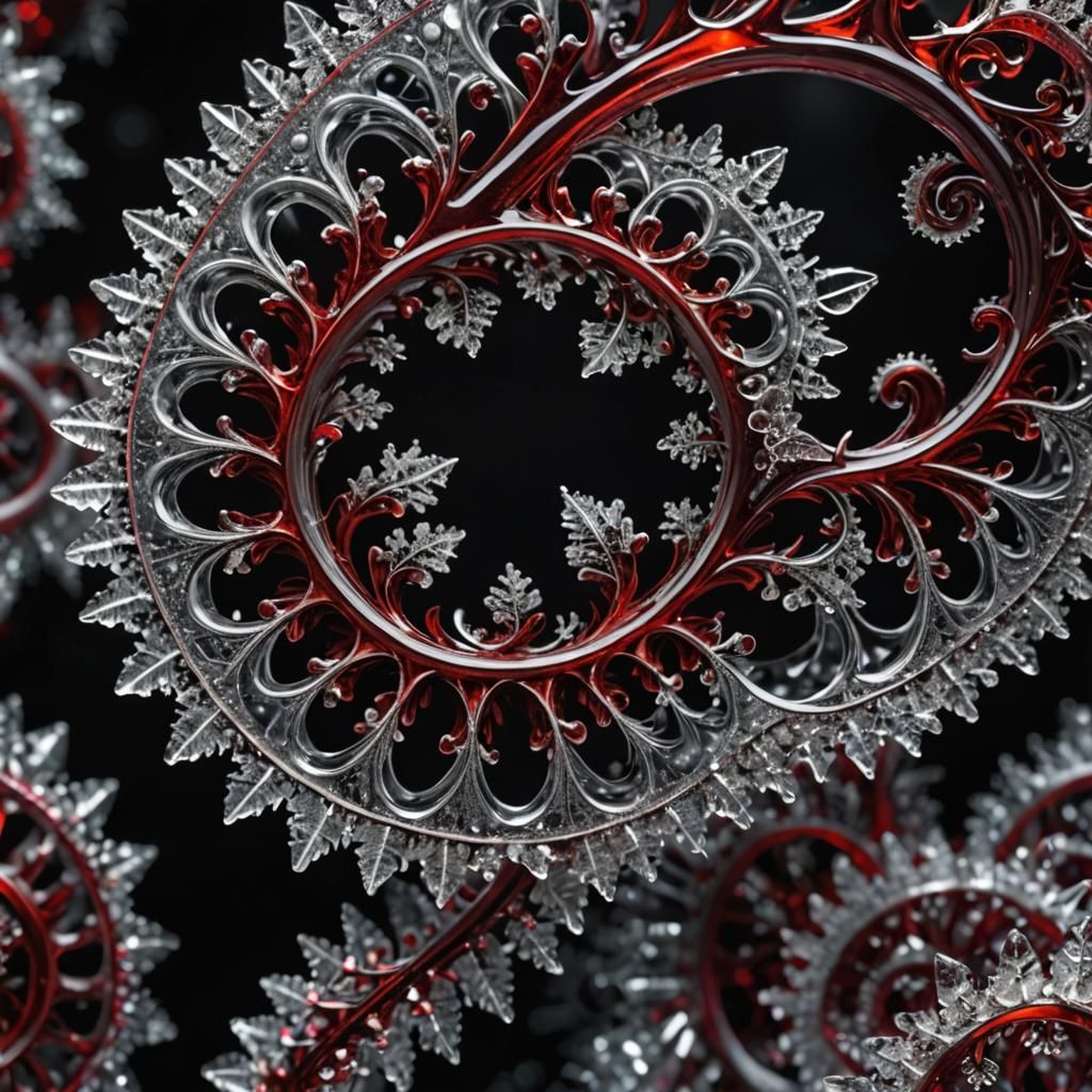 a fibonacci curl of icy fractals