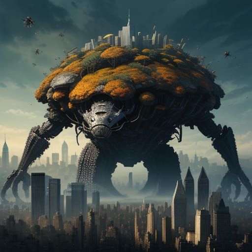 Giant Anthill Alien Spaceship Overwhelms New York City