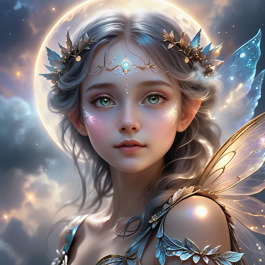 Ethereal Fairy in Soft Lunar Light