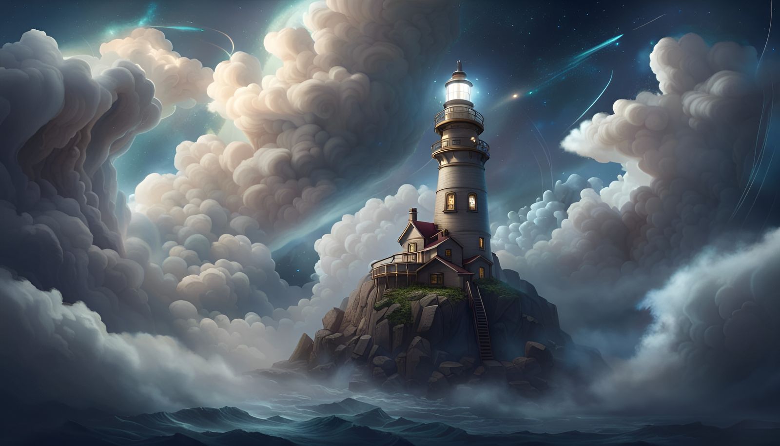Fantasy Lighthouse in the Clouds: Matte Painting