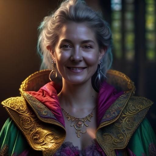 Noble Wizard with Blue Skin and Red Robes